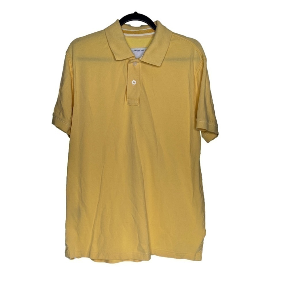 BODEN Sz M Yellow Short Sleeve Polo Shirt Top Summer